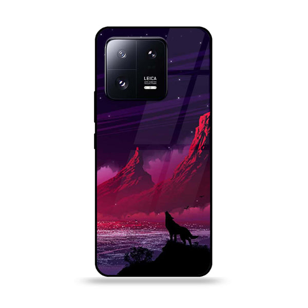 Xiaomi 13 Pro - Wolf Design 7  - Premium Printed Glass soft Bumper shock Proof Case CS-34809