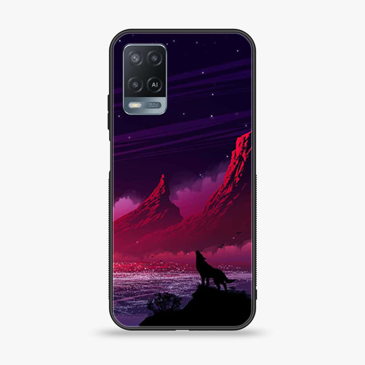 Oppo A54 - Wolf Design 7 - Premium Printed Glass soft Bumper shock Proof Case CS-11044