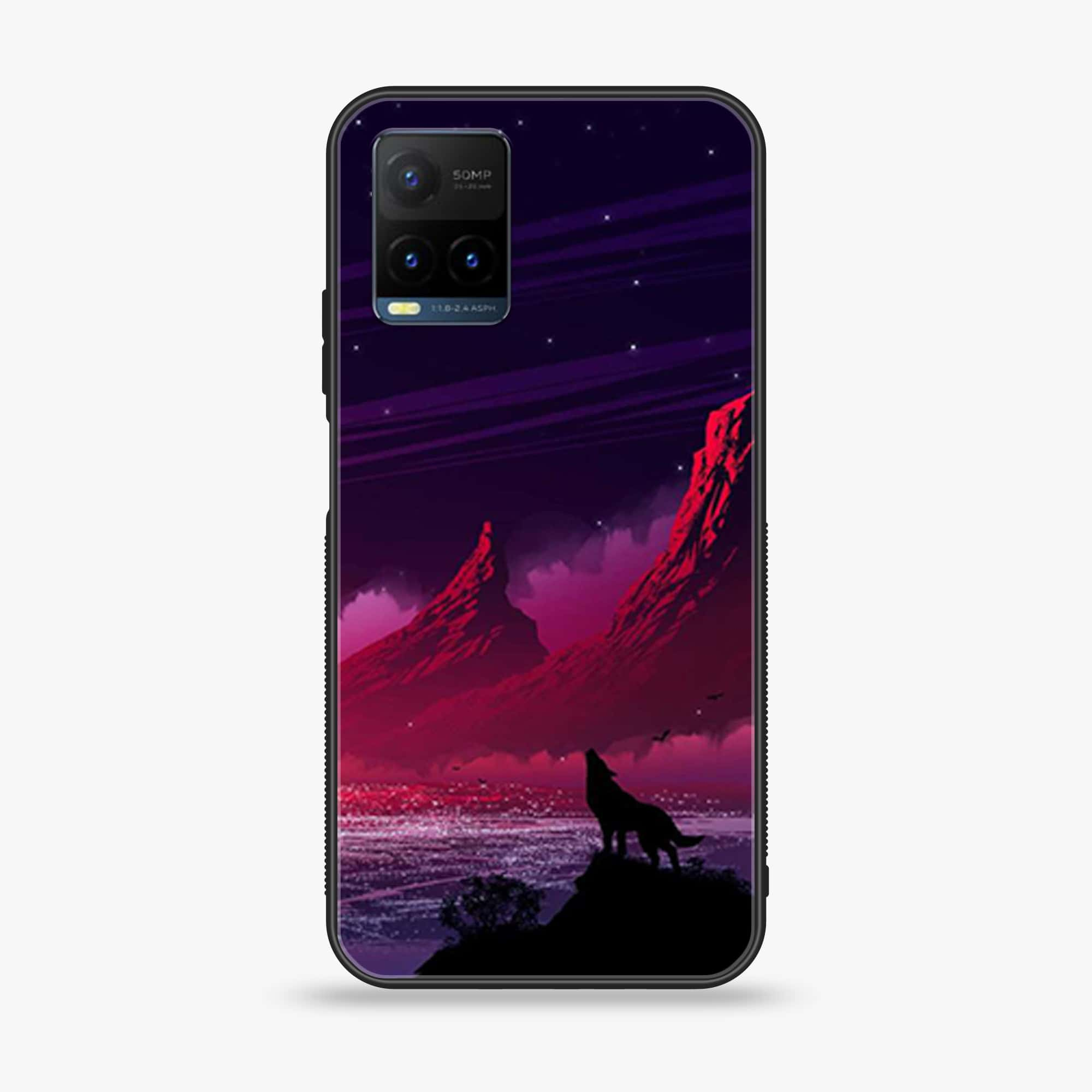 Vivo Y21t - Wolf Series - Premium Printed Glass soft Bumper shock Proof Case