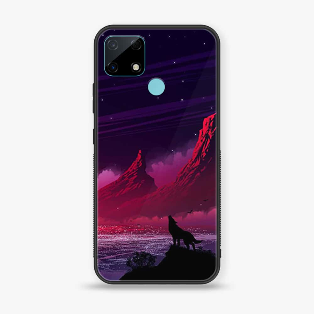 Realme C25 - Wolf Series - Premium Printed Glass soft Bumper shock Proof Case