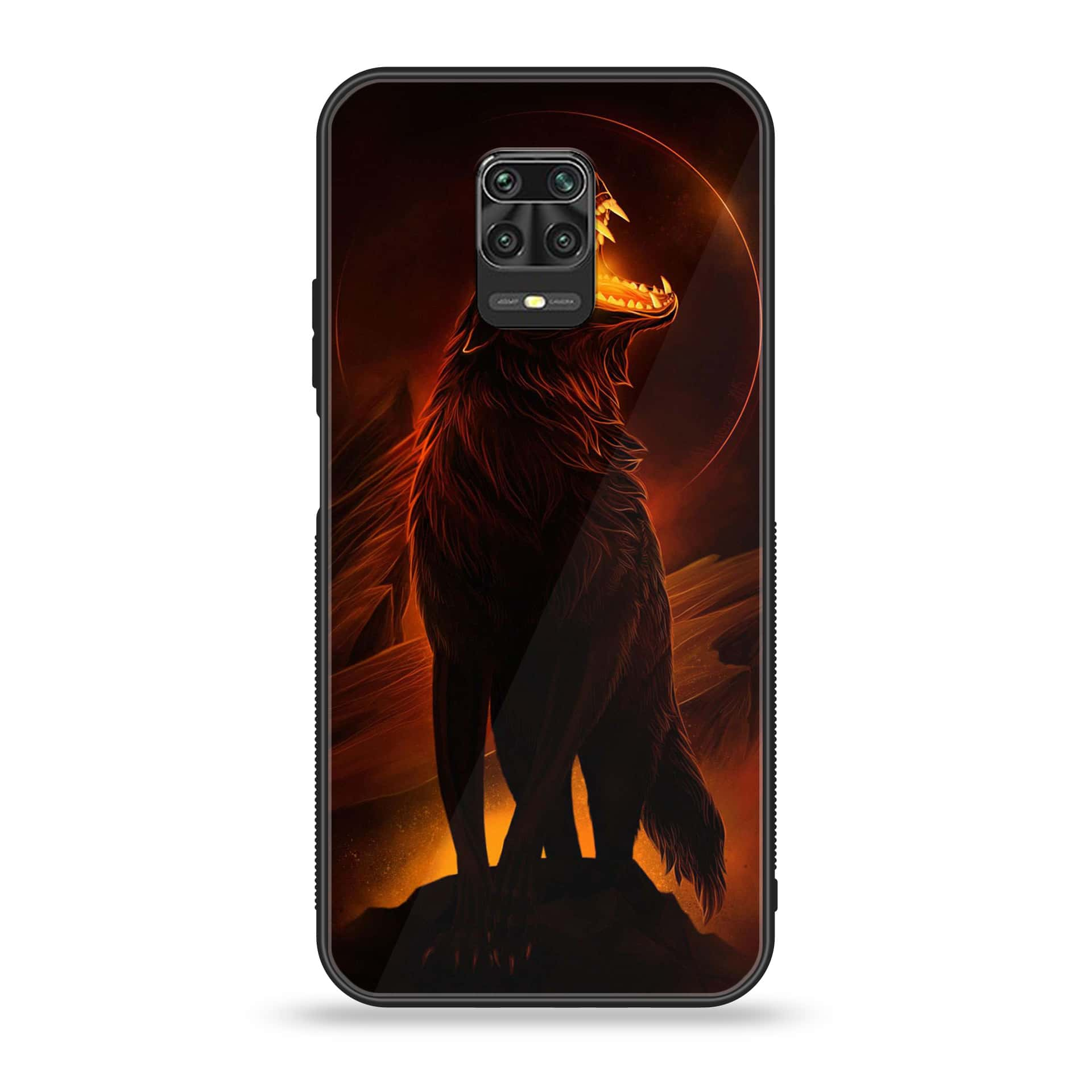 Xiaomi Redmi Note 9S - Wolf Series - Premium Printed Glass soft Bumper shock Proof Case