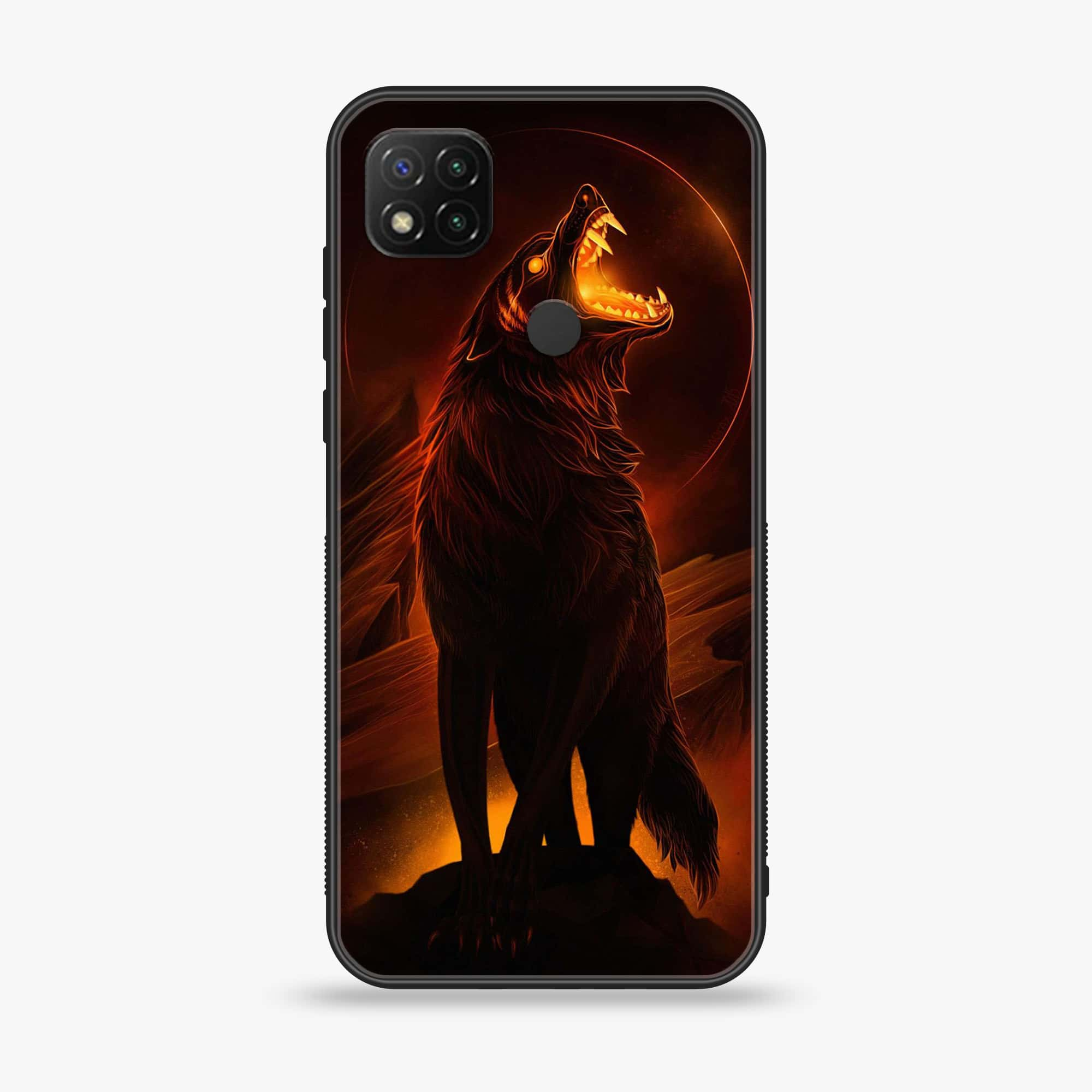 Xiaomi Redmi 9C - Wolf Series - Premium Printed Glass soft Bumper shock Proof Case