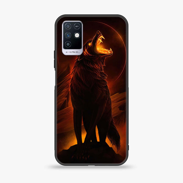 Infinix Note 10 Wolf Design 6 Premium Printed Glass soft Bumper shock Proof Case CS-13322