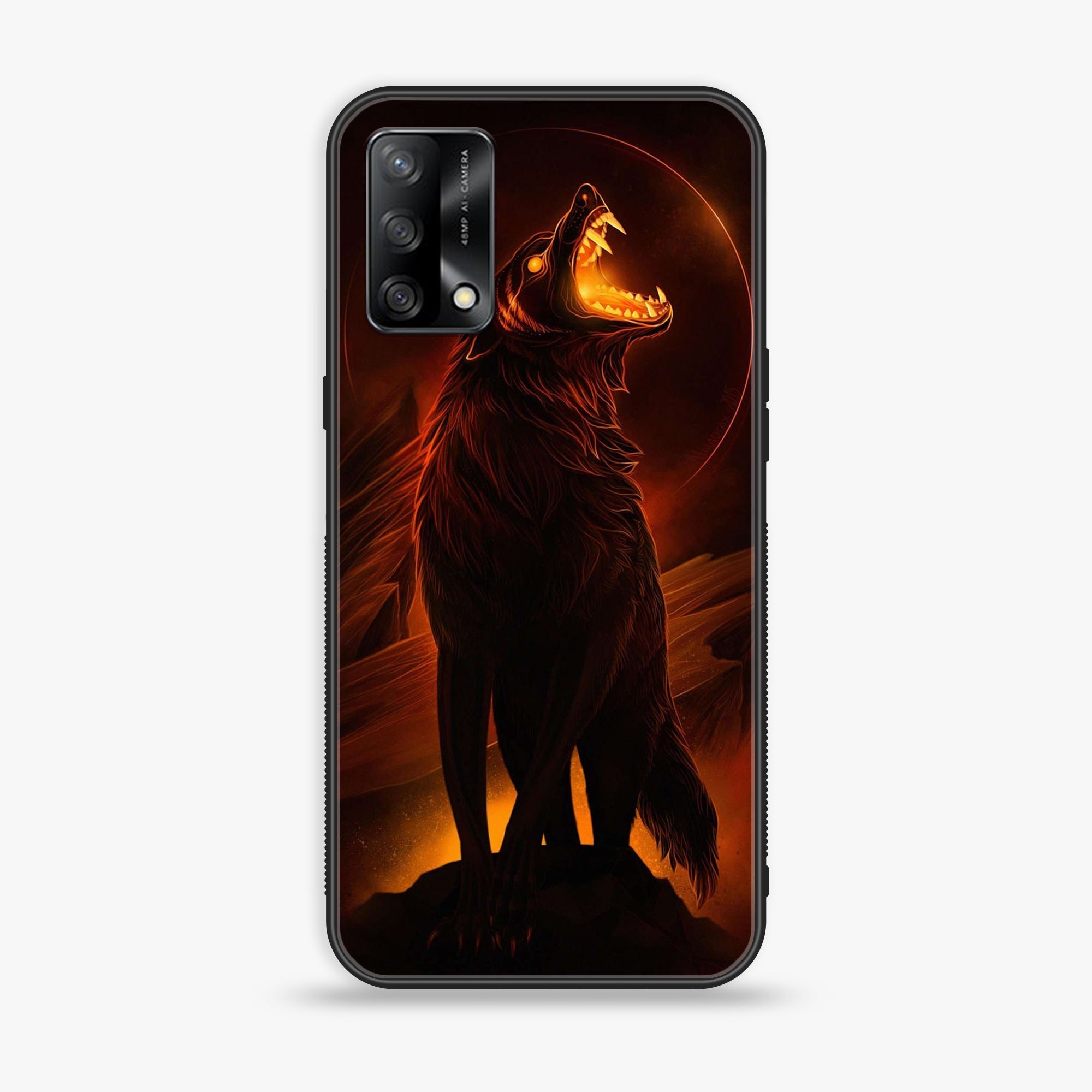 Oppo F19s  - Wolf Series - Premium Metal Printed soft Bumper shock Proof Case