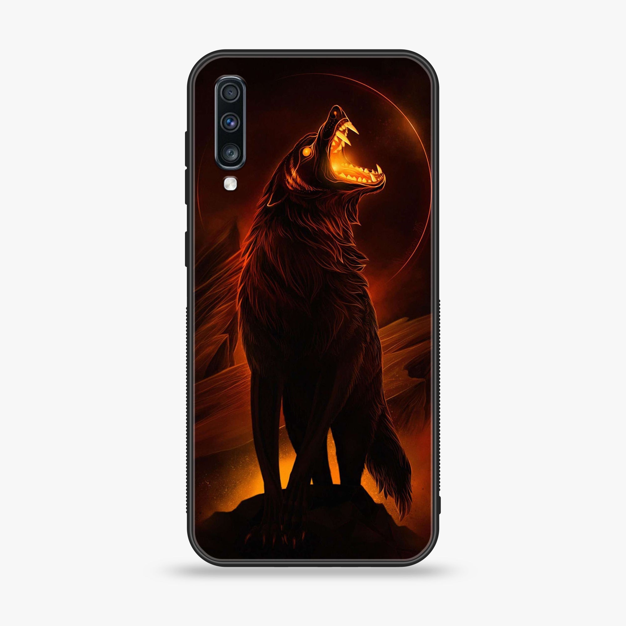 Huawei Y9s - Wolf Series - Premium Printed Glass soft Bumper shock Proof Case