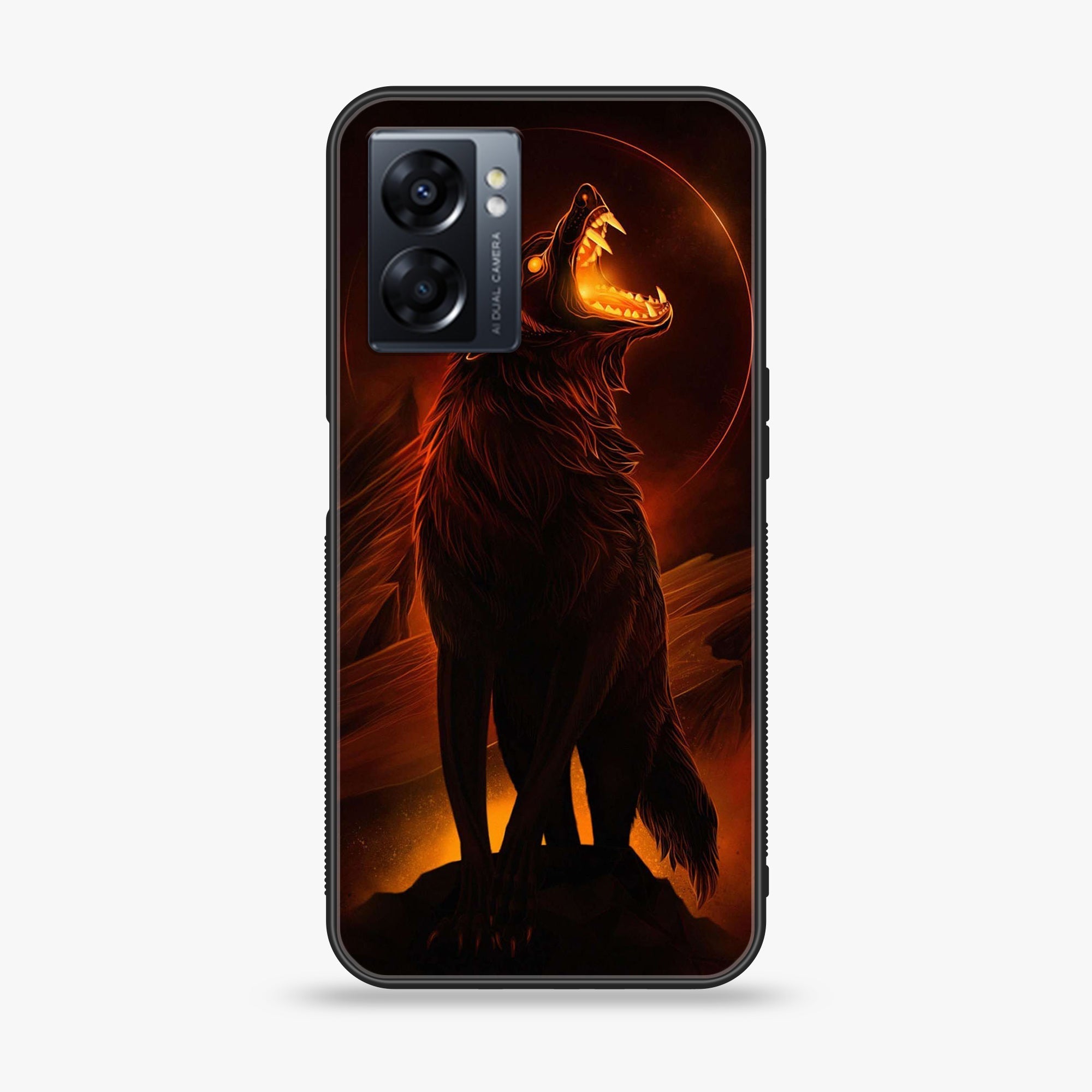 Oppo A77 4G - Wolf Series - Premium Metal Printed soft Bumper shock Proof Case