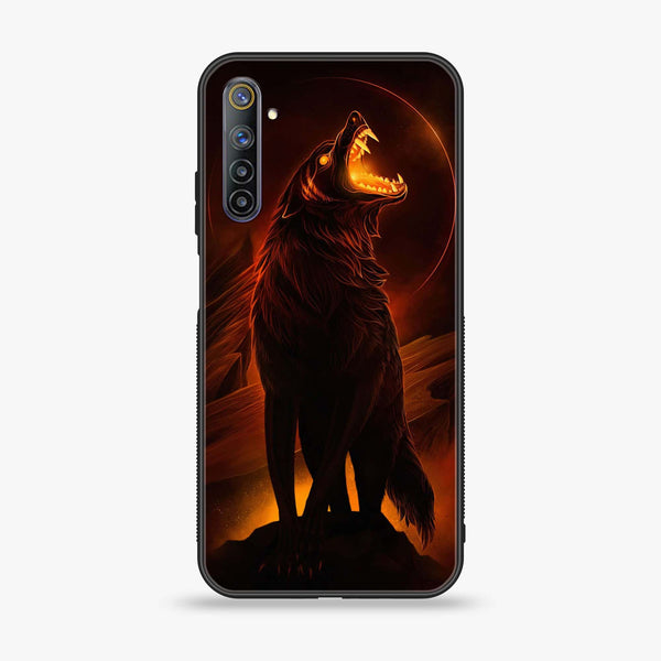 Realme 6 Wolf Design 6 Premium Printed Glass soft Bumper shock Proof Case CS-15820