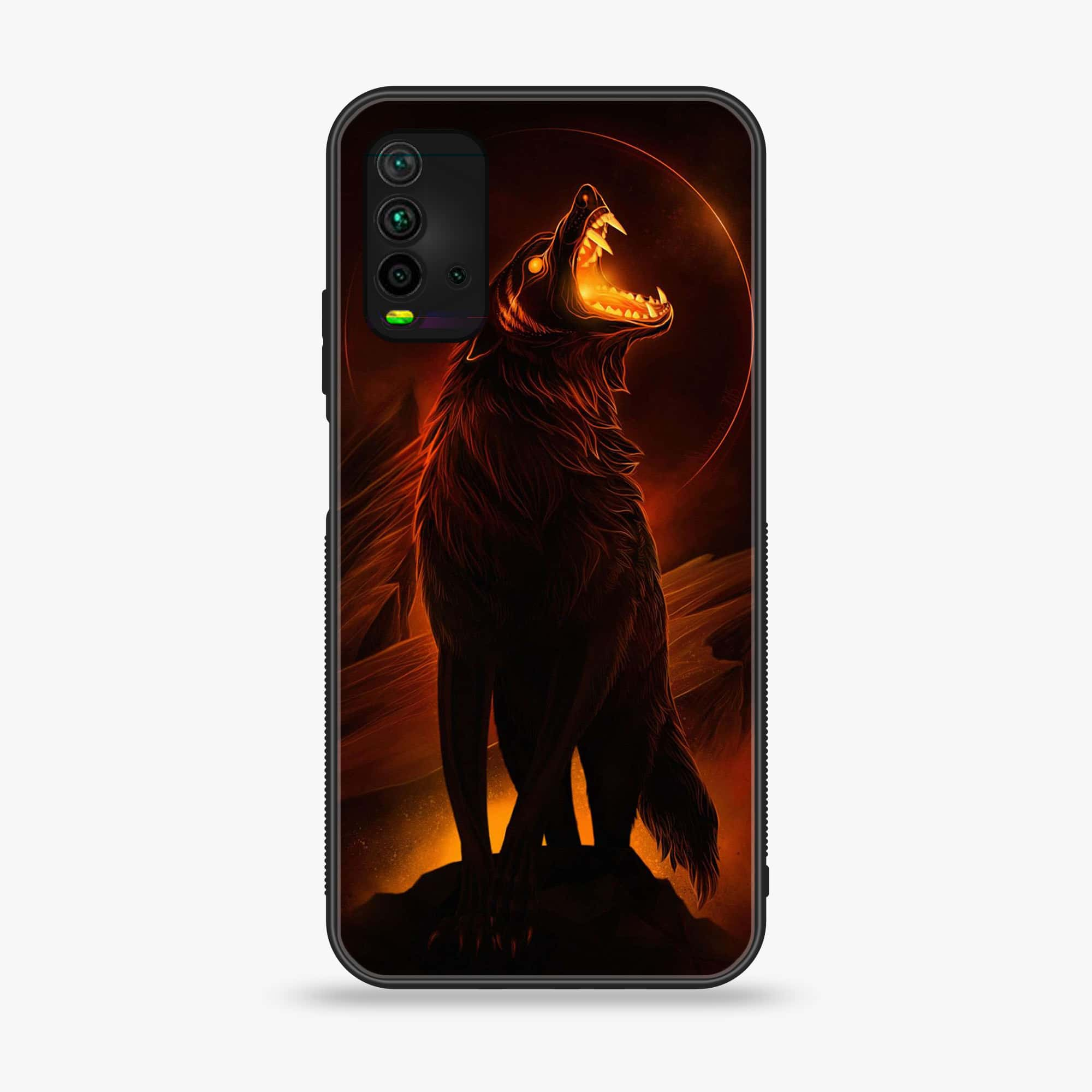 Xiaomi Redmi 9T - Wolf Series - Premium Printed Glass soft Bumper shock Proof Case