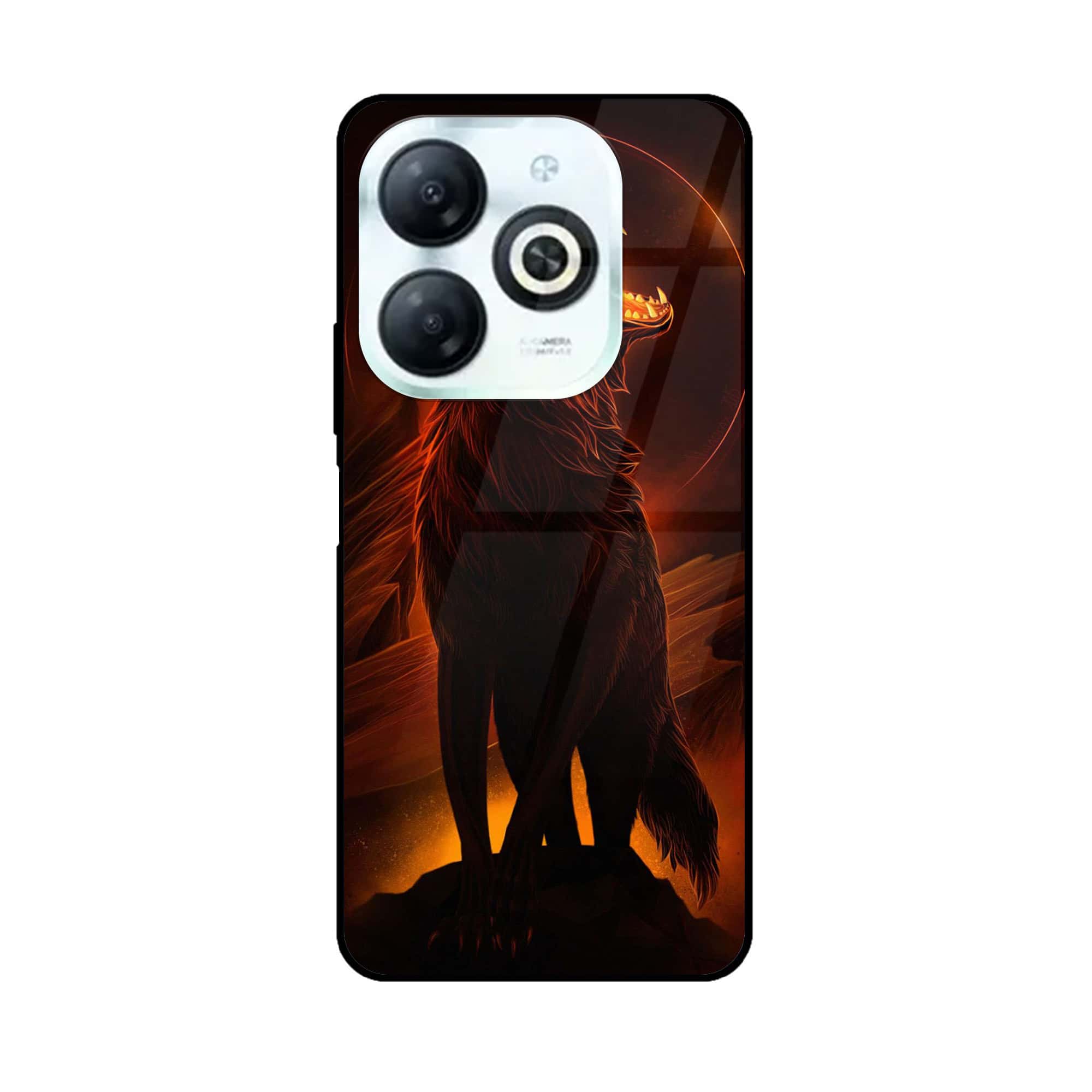 Tecno Spark 20 - Wolf Series - Premium Printed Glass soft Bumper shock Proof Case