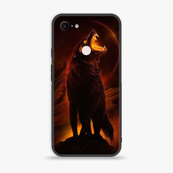 Google Pixel 3 XL - Wolf Design 6 - Premium Printed Glass soft Bumper shock Proof Case CS-16803