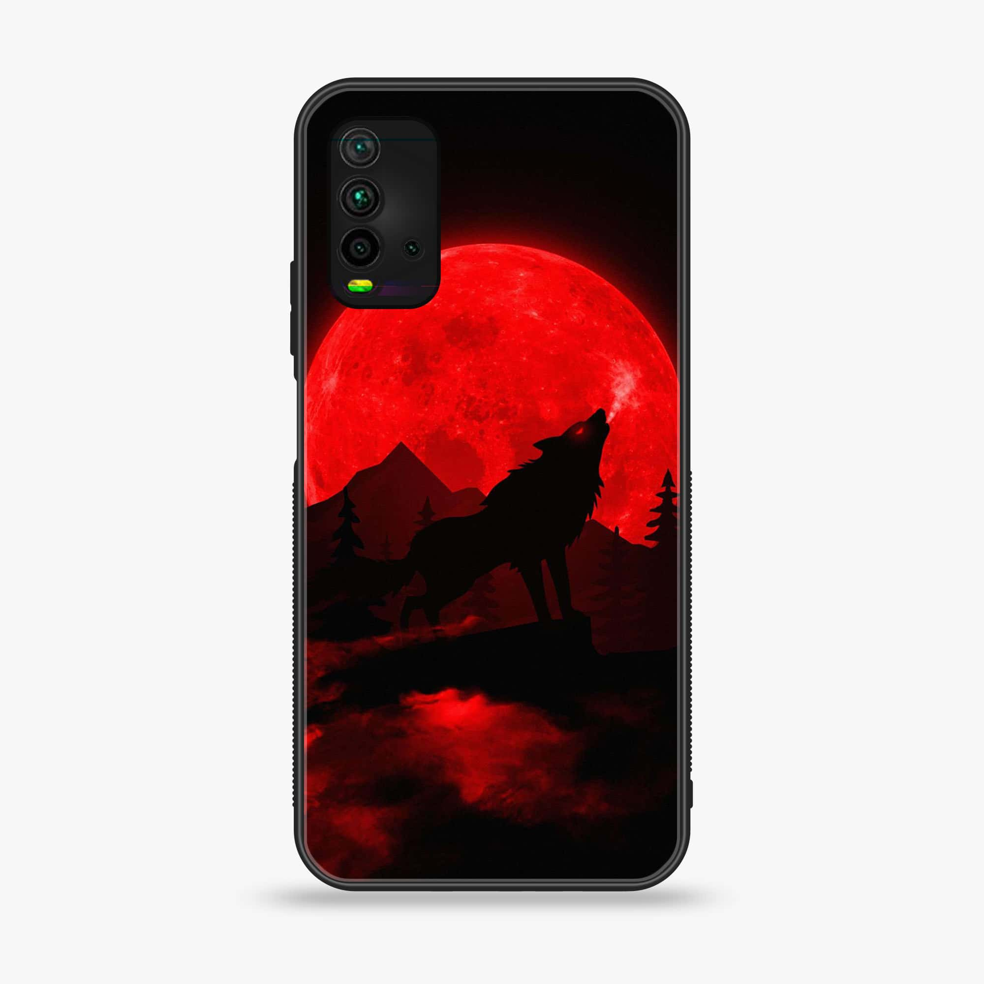 Xiaomi Redmi 9T - Wolf Series - Premium Printed Glass soft Bumper shock Proof Case