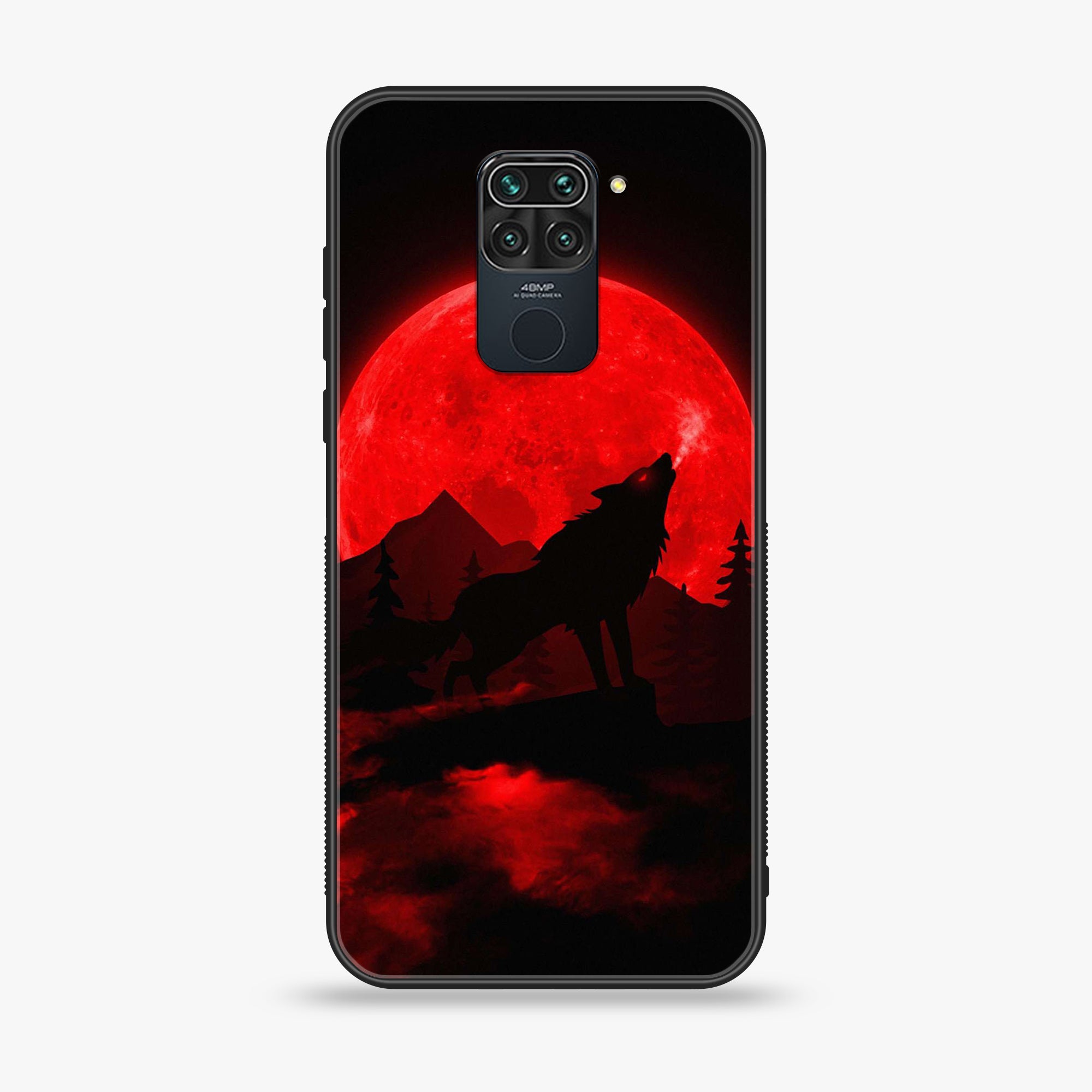 Xiaomi Redmi Note 9 Wolf Series Premium Printed Glass soft Bumper shock Proof Case