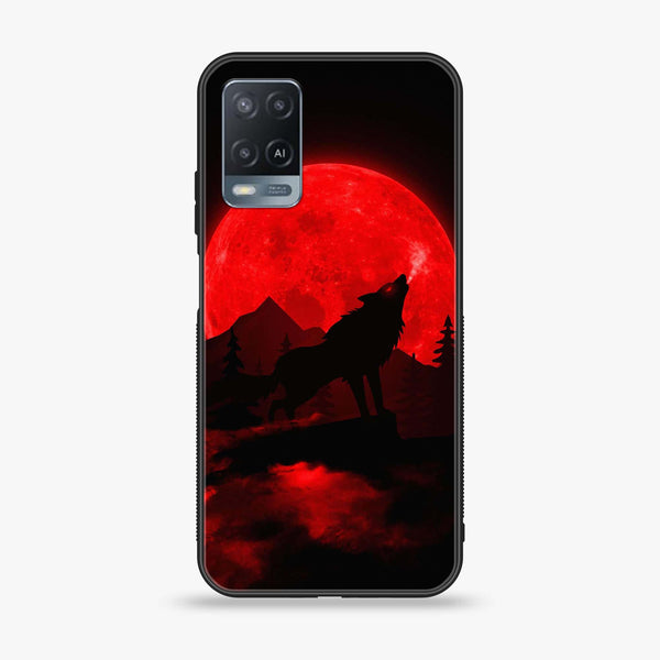 Oppo A54 - Wolf Design 5 - Premium Printed Glass soft Bumper shock Proof Case CS-14337