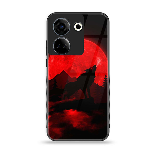 Tecno Camon 20 Pro - Wolf Design 5 - Premium Printed Glass soft Bumper shock Proof Case CS-8574