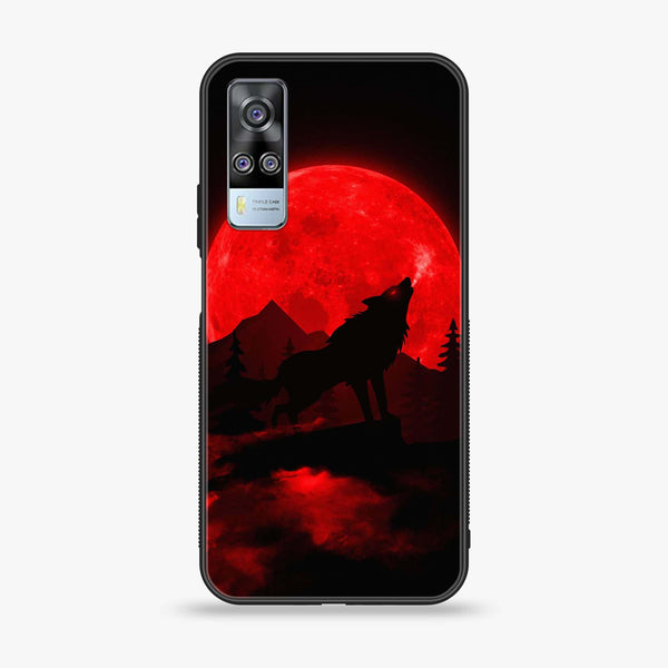 Vivo Y51 2020 (Camera on Left)  - Wolf Design 1- Premium Printed Glass soft Bumper shock Proof Case CS-44217