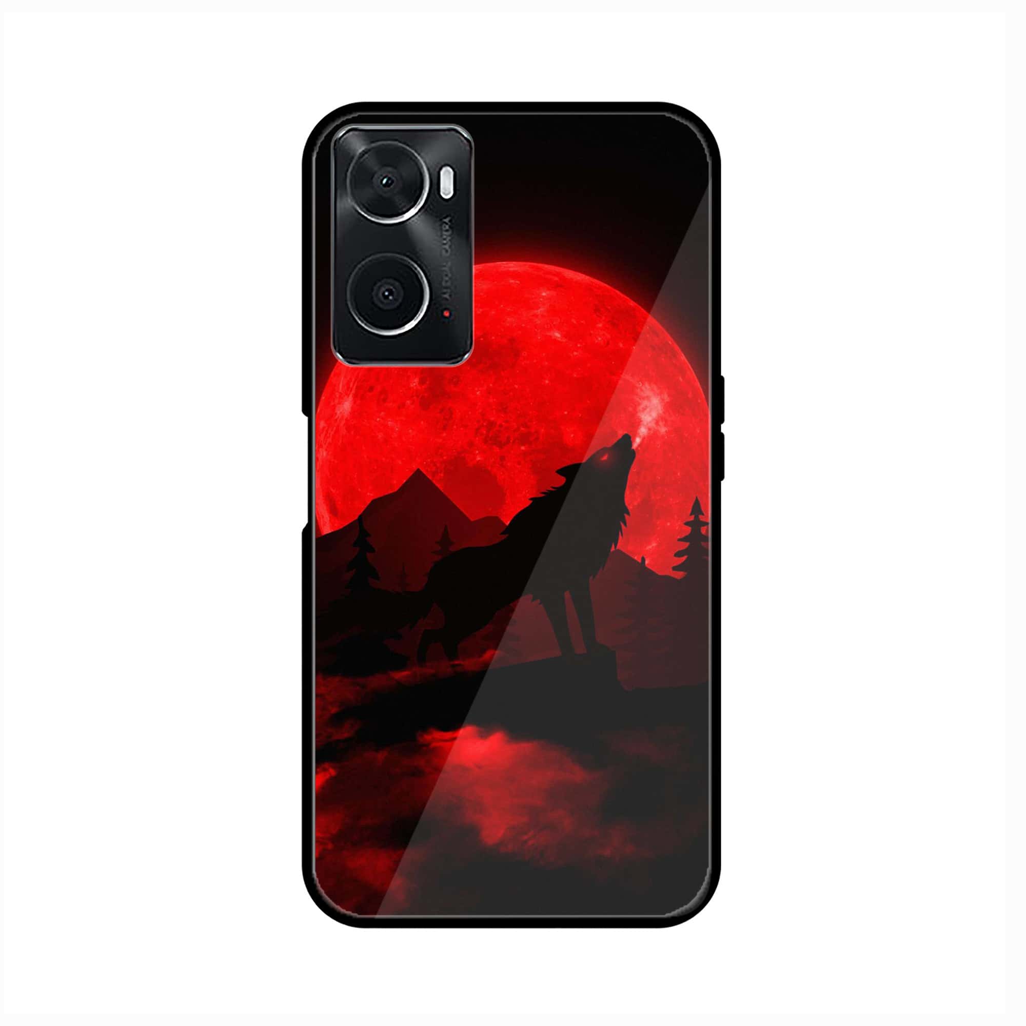 Oppo A36 Wolf Series Premium Printed Glass soft Bumper shock Proof Case