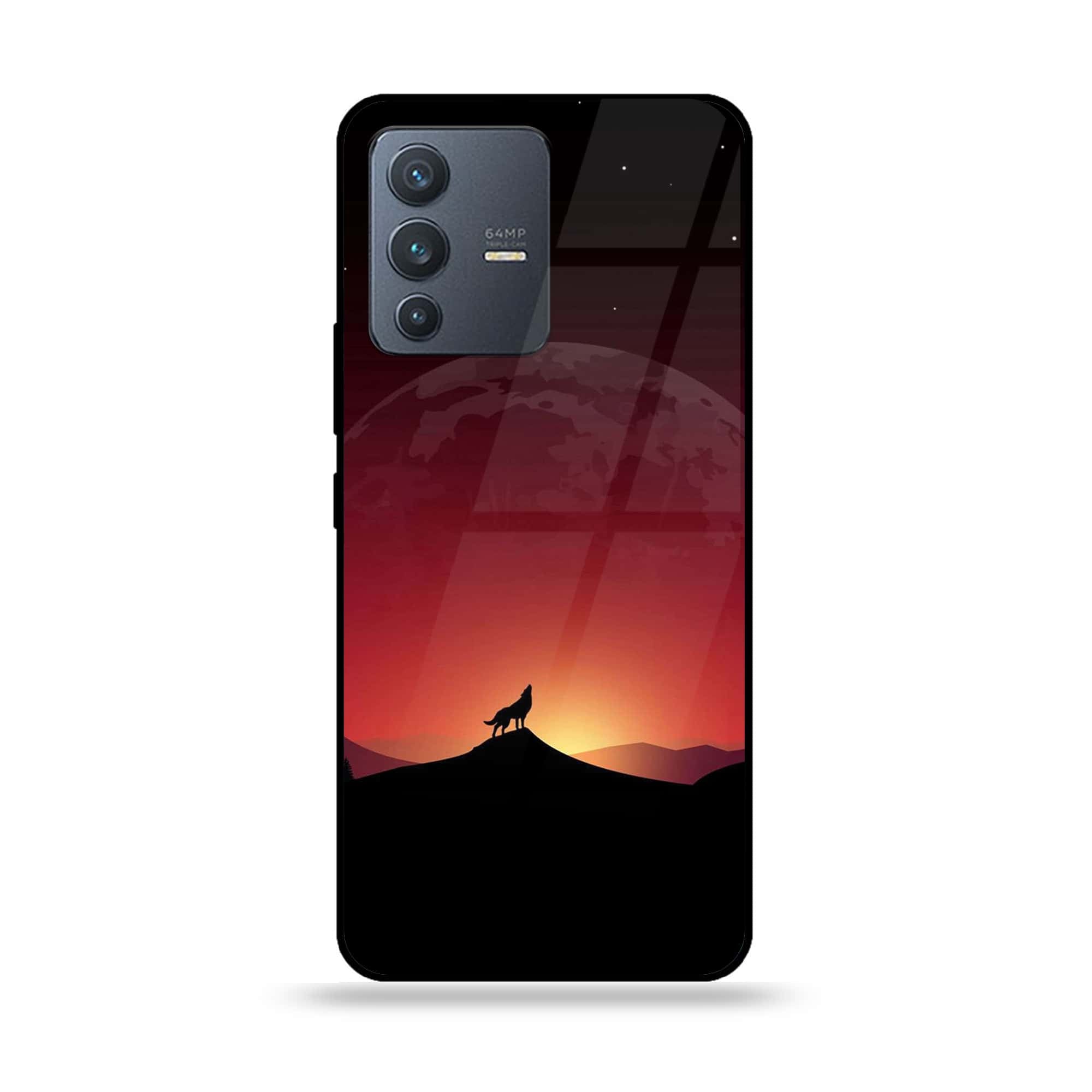 Vivo V23 5G - Wolf Series - Premium Printed Glass soft Bumper shock Proof Case