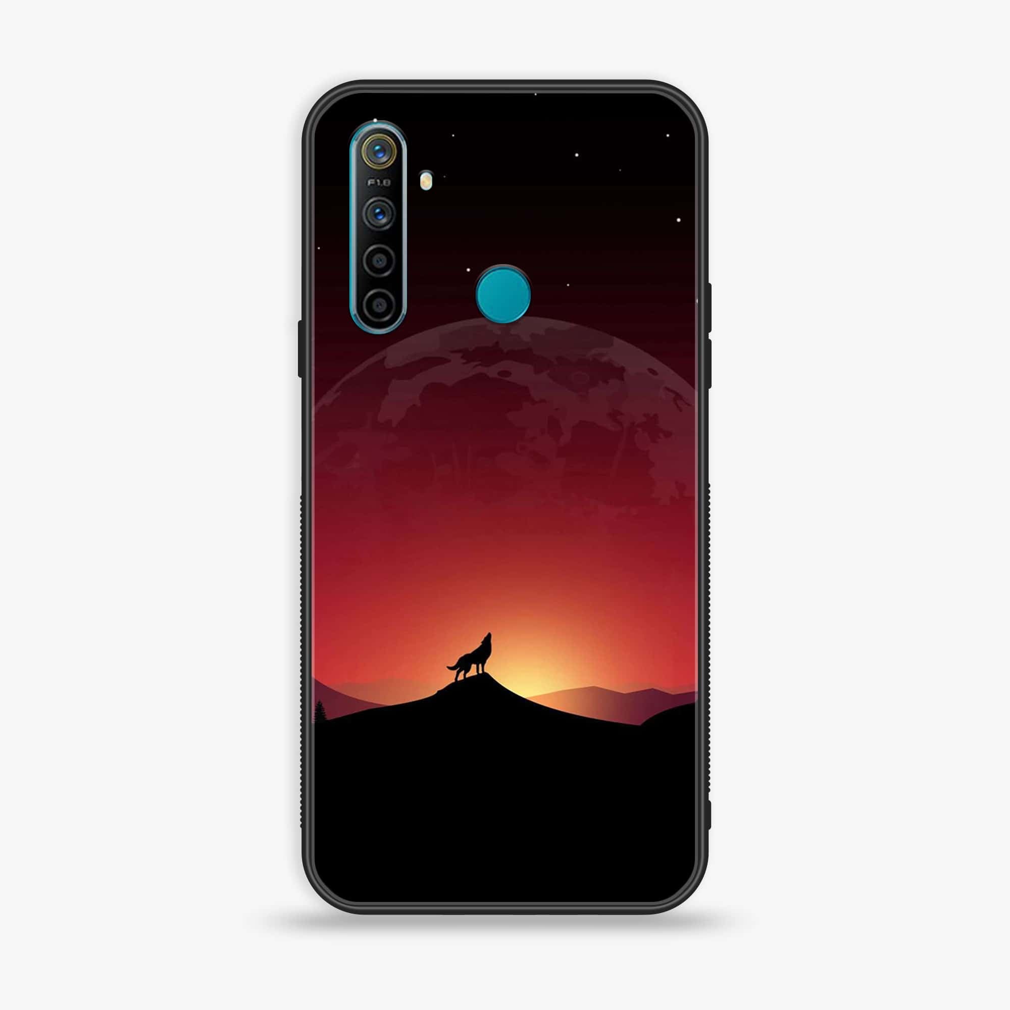 Realme Narzo 10 Wolf Series Premium Printed Glass soft Bumper shock Proof Case