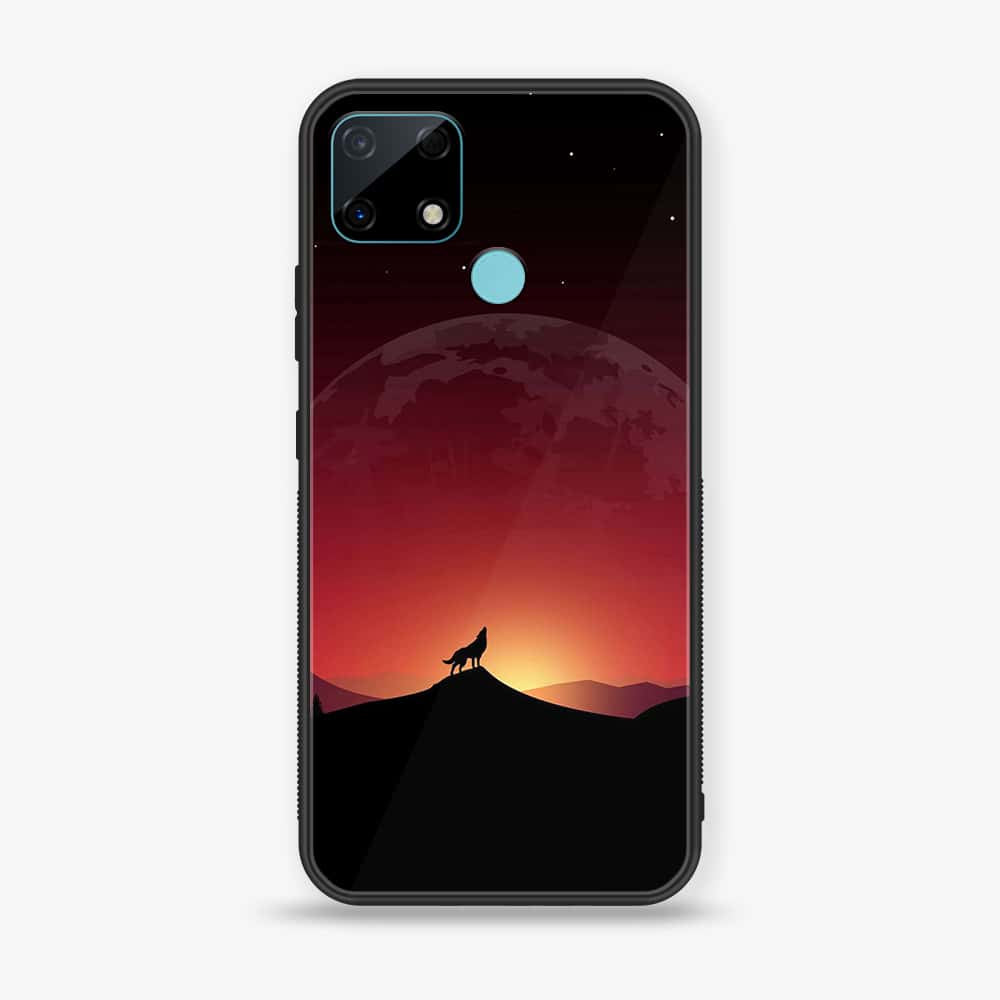 Realme C25 - Wolf Series - Premium Printed Glass soft Bumper shock Proof Case