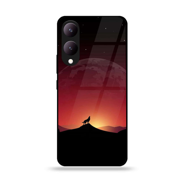 Vivo Y17S - Wolf Design 4- Premium Printed Glass soft Bumper shock Proof Case CS-34974