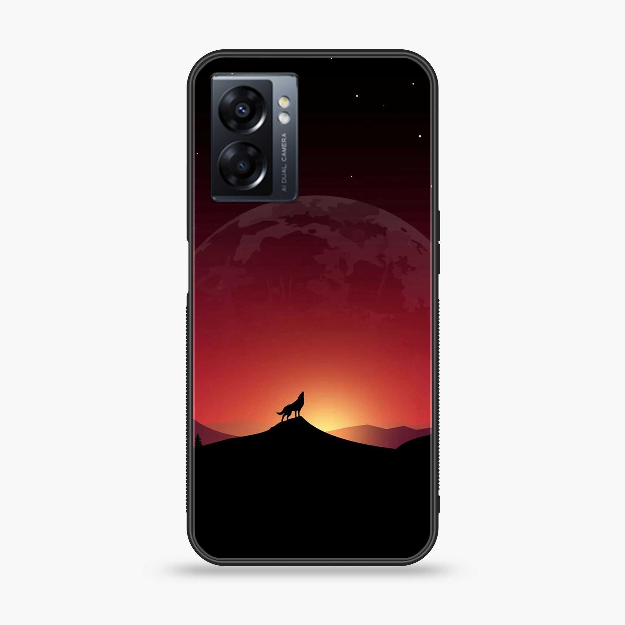 Oppo A77 4G - Wolf Series - Premium Metal Printed soft Bumper shock Proof Case