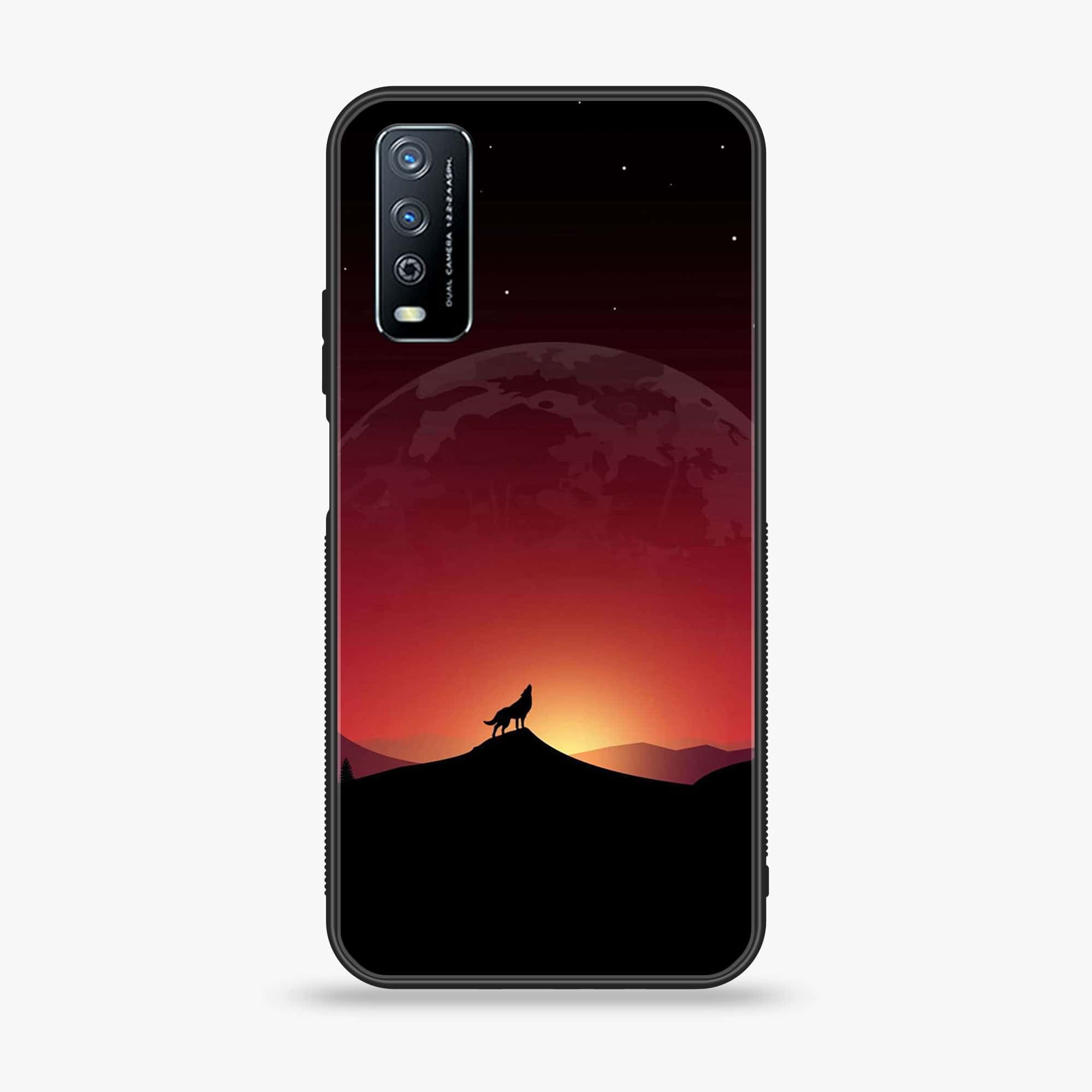 Vivo Y11s Wolf Series Premium Printed Glass soft Bumper shock Proof Case