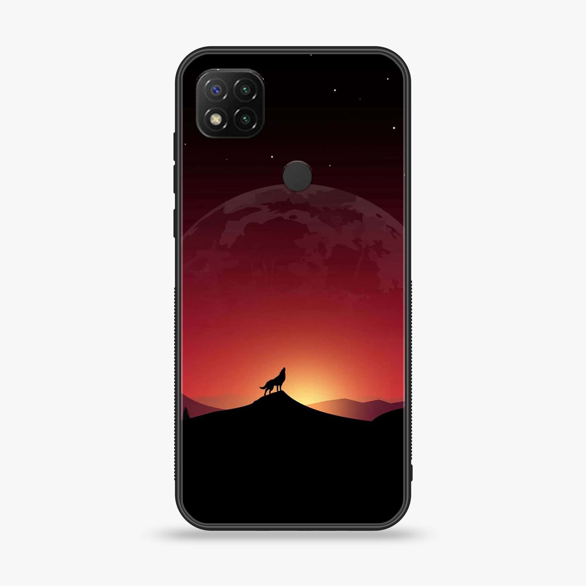 Xiaomi Redmi 9C - Wolf Series - Premium Printed Glass soft Bumper shock Proof Case