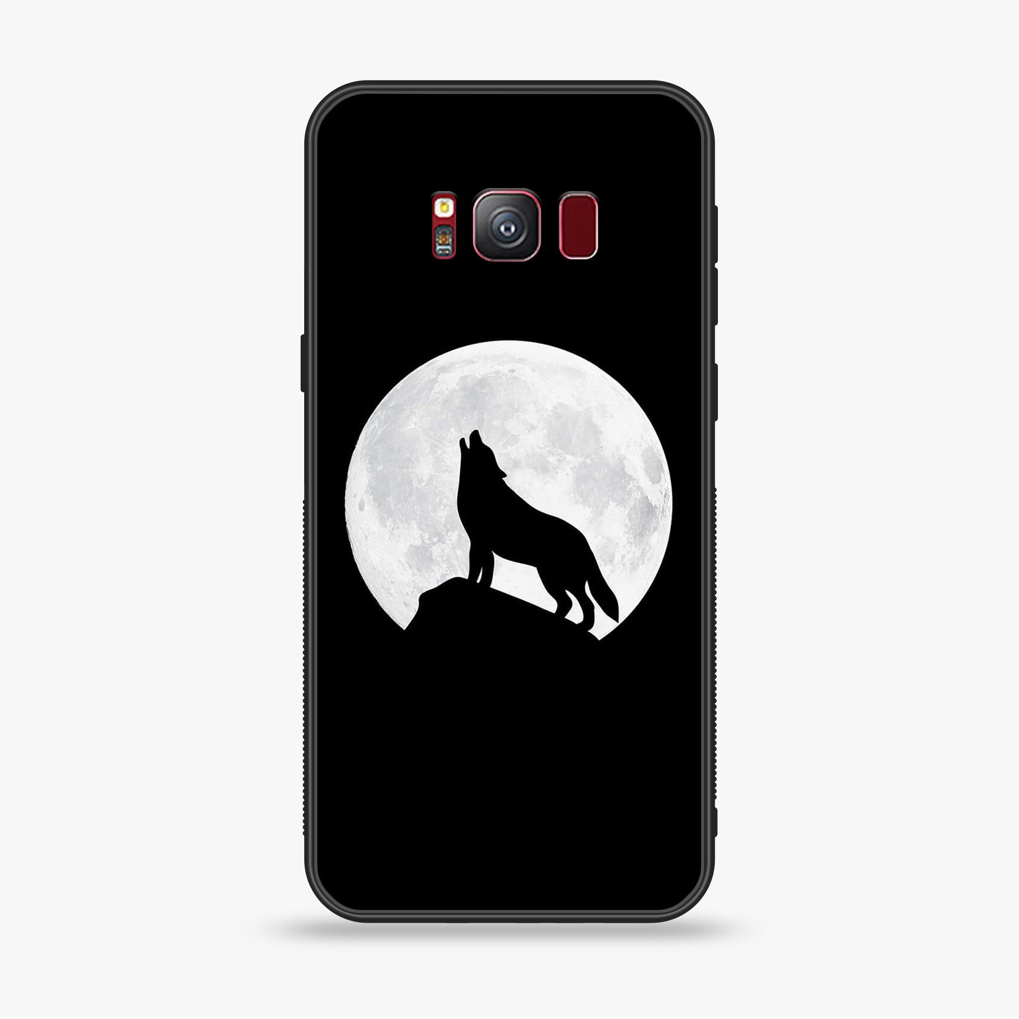 Samsung S8 Plus Wolf seires Premium Printed Glass soft Bumper shock Proof Case