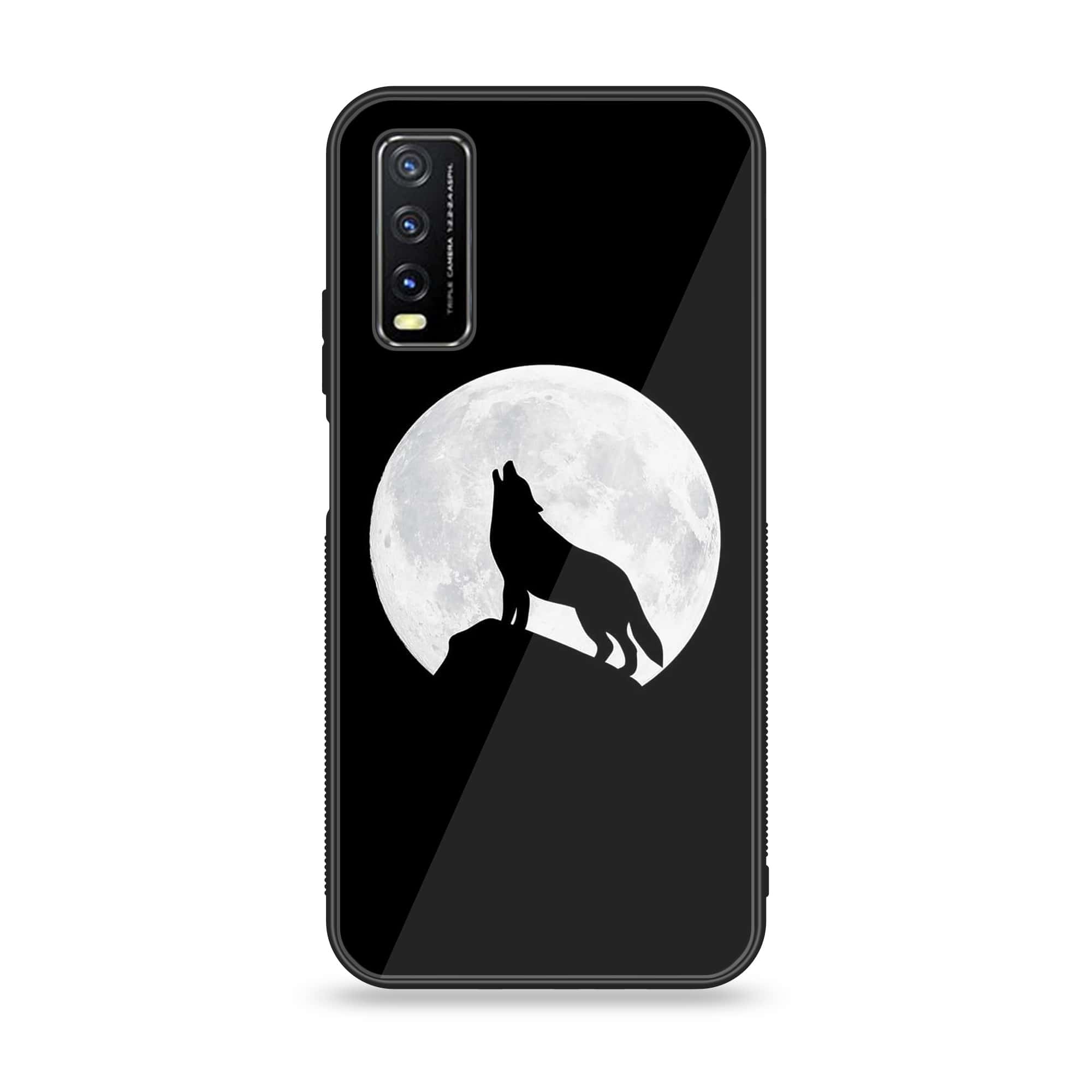 Vivo Y20 2021 Wolf Series Premium Printed Glass soft Bumper shock Proof Case