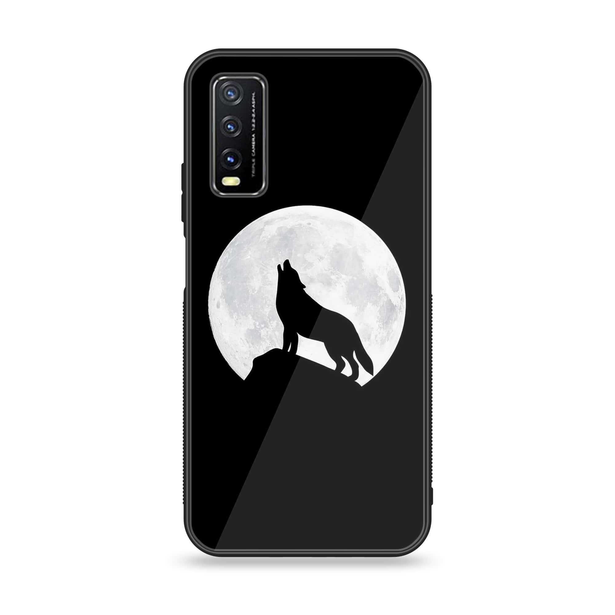 Vivo Y20 Wolf Series Premium Printed Glass soft Bumper shock Proof Case