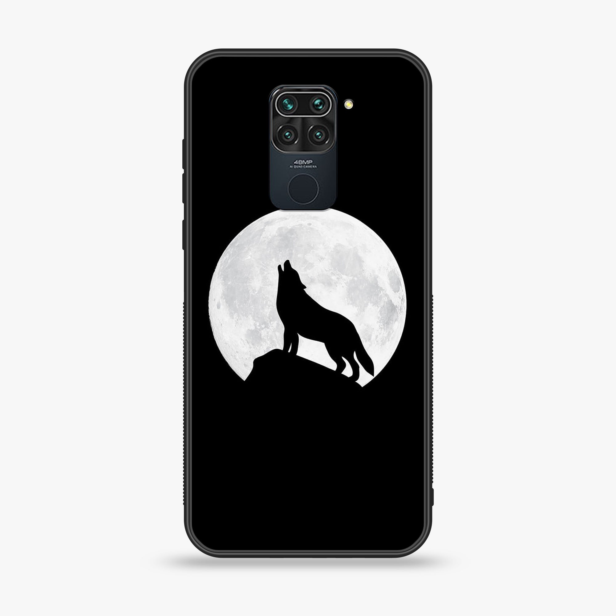 Xiaomi Redmi Note 9 Wolf Series Premium Printed Glass soft Bumper shock Proof Case