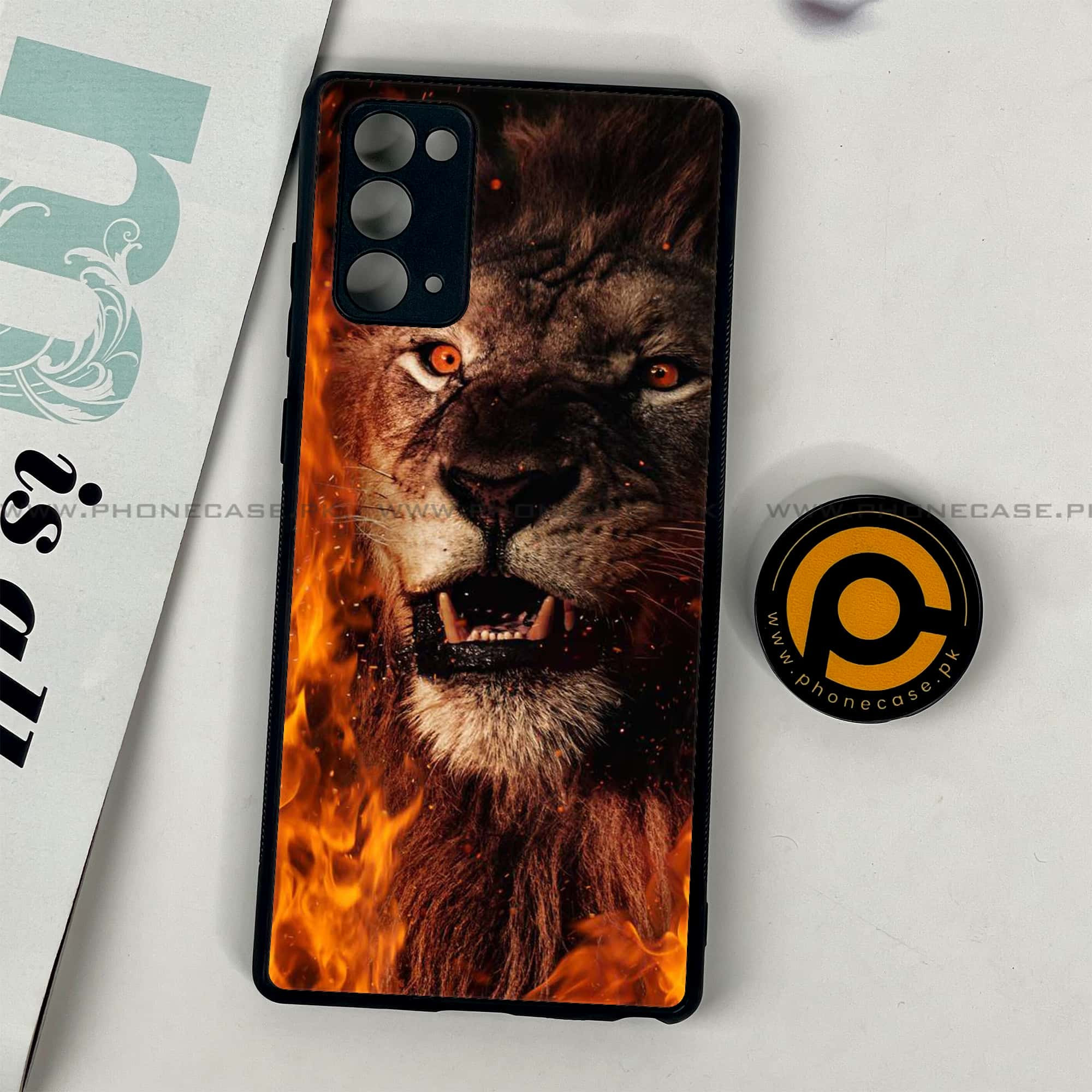 Samsung Galaxy Note 20 - Tiger Series - Premium Printed Glass soft Bumper shock Proof Case