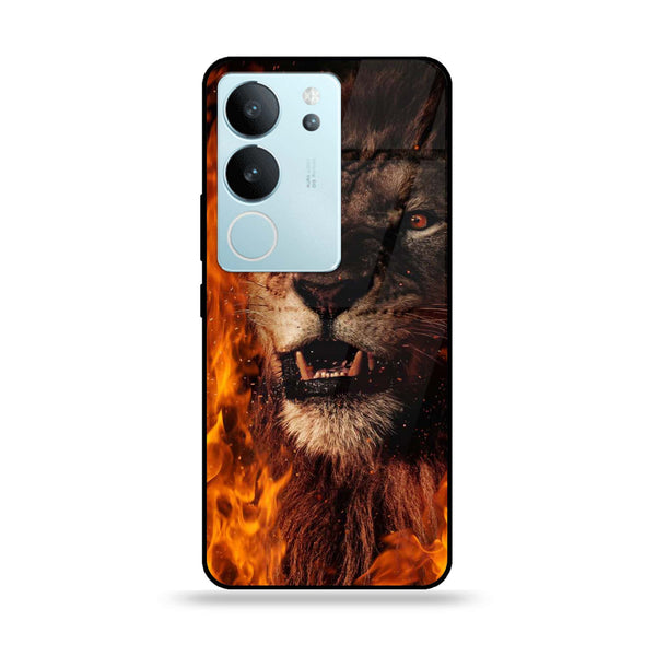 Vivo V29 - Tiger Design 2 - Premium Printed Glass soft Bumper shock Proof Case CS-7695