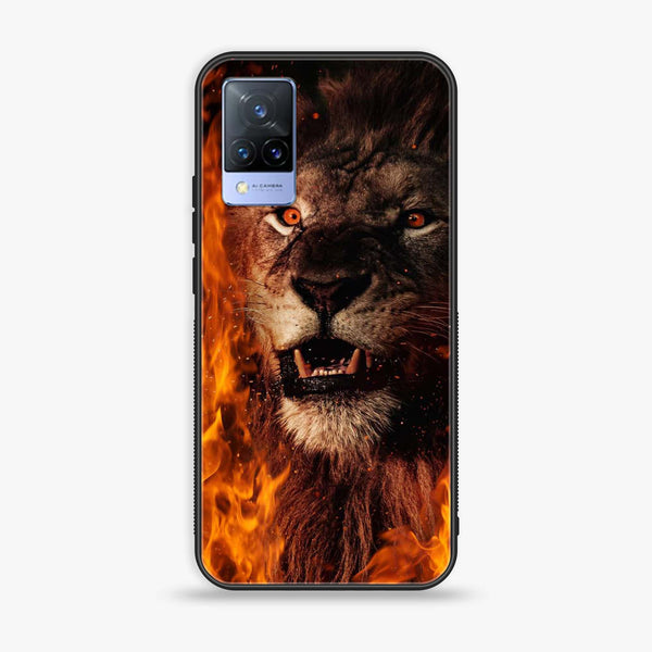 Vivo V21 - Tiger Design 2 - Premium Printed Glass soft Bumper shock Proof Case CS-16970