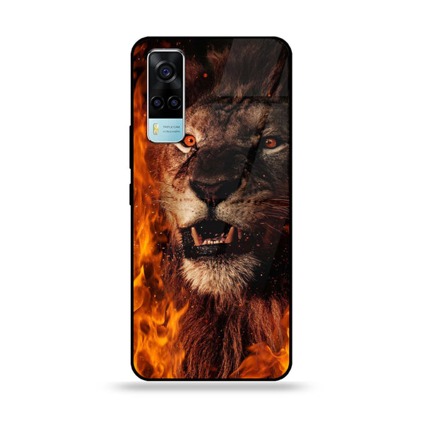 Vivo Y53s 4G Tiger Design 2 Premium Printed Glass soft Bumper shock Proof Case CS-8942