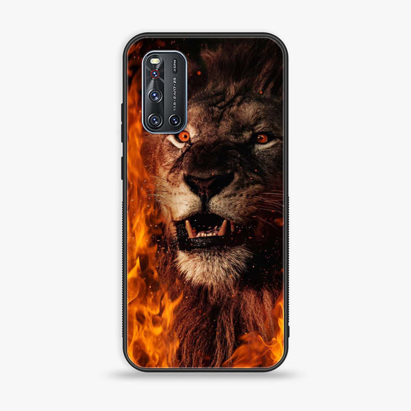 Vivo V19 -Tiger  Design 2 - Premium Printed Glass soft Bumper shock Proof Case CS-28025