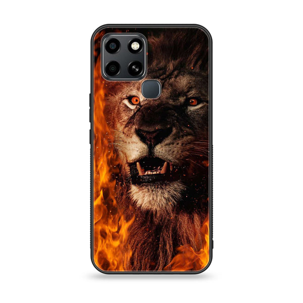 Infinix Smart 6 HD - TIGER ArT Series - Premium Printed Glass soft Bumper shock Proof Case