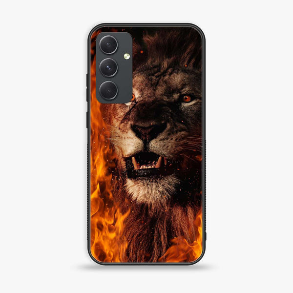 Samsung Galaxy A34 - Tiger Design 2 - Premium Printed Glass soft Bumper shock Proof Case CS-16186