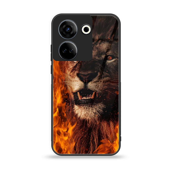 Tecno Camon 20 - Tiger Design 2 - Premium Printed Glass soft Bumper shock Proof Case CS-18648