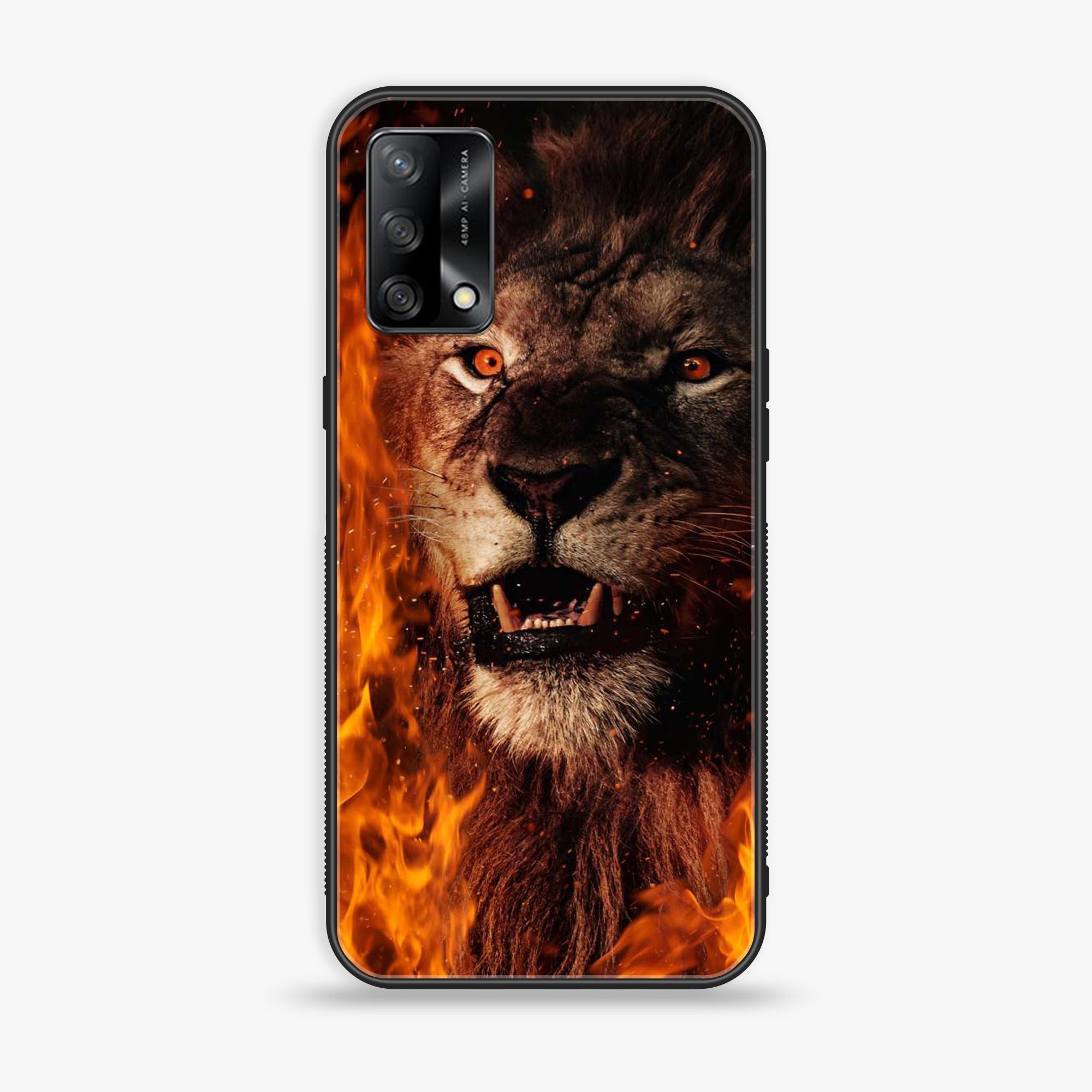 Oppo F19s - Tiger Art Series - Premium Metal Printed soft Bumper shock Proof Case