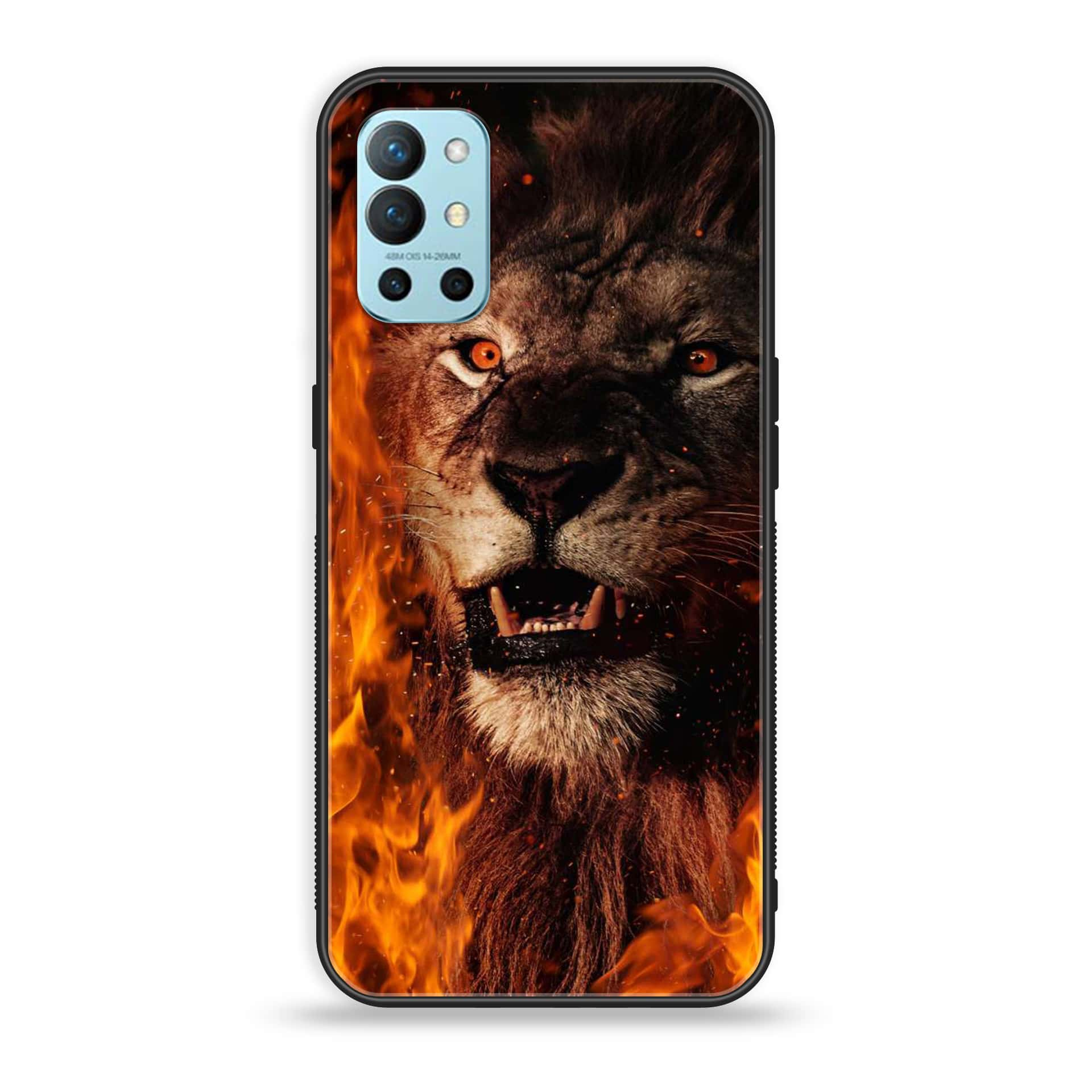 OnePlus 9R - Tiger Series - Premium Printed Glass soft Bumper shock Proof Case