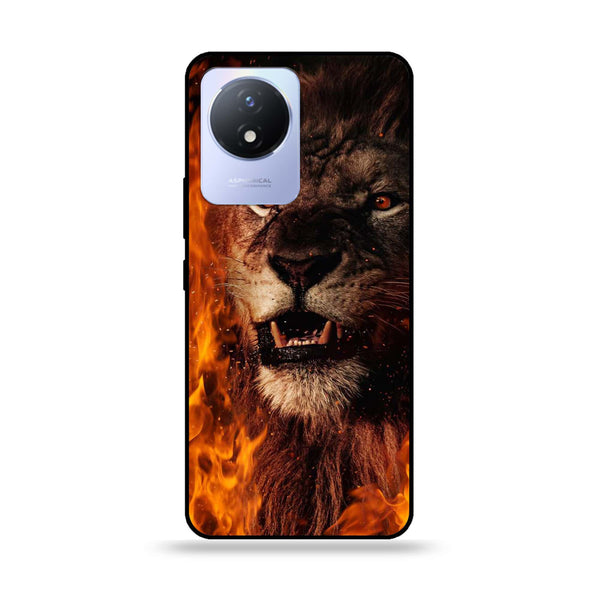 Vivo Y02/ Y02t - Tiger Art Design 2 - Premium Printed Glass soft Bumper shock Proof Case CS-16747