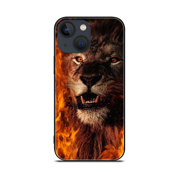 iPhone 14 Plus - Tiger Art Design 2- Premium Printed Glass soft Bumper shock Proof Case CS-11961