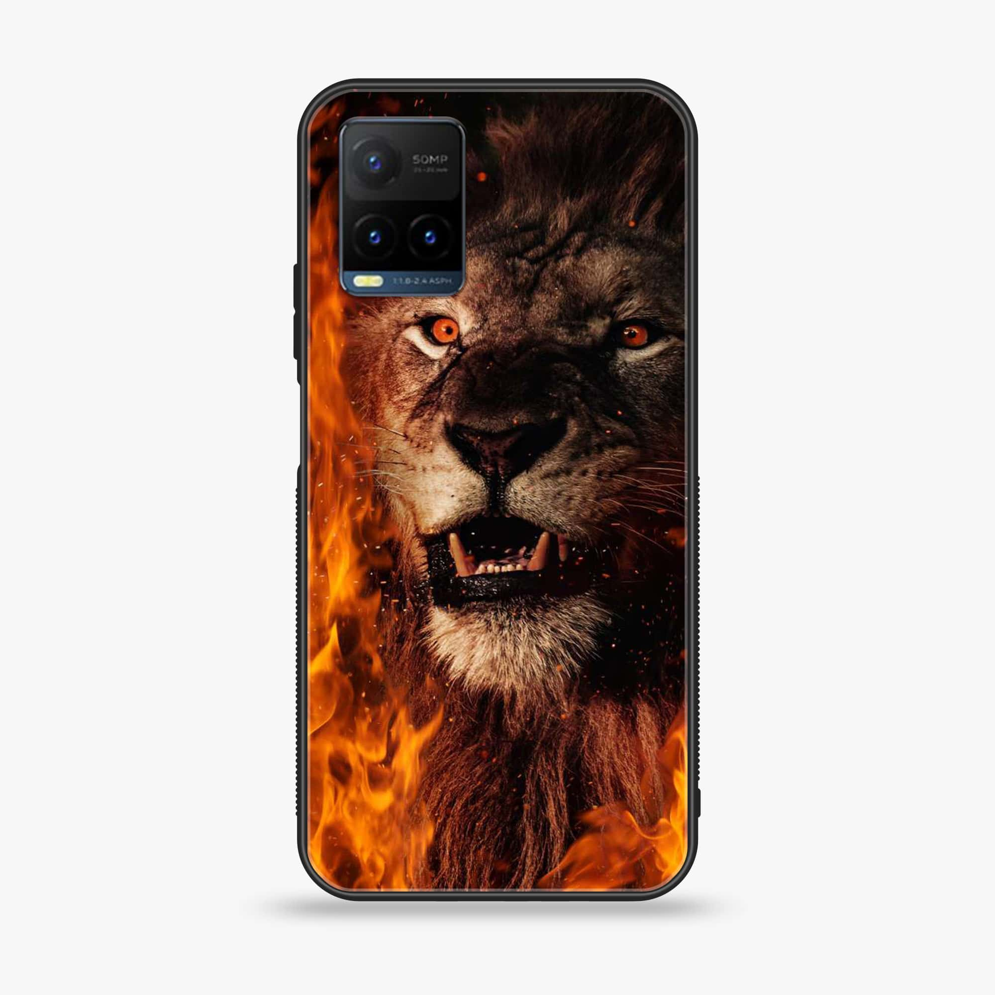 Vivo Y21t - Tiger Series - Premium Printed Glass soft Bumper shock Proof Case