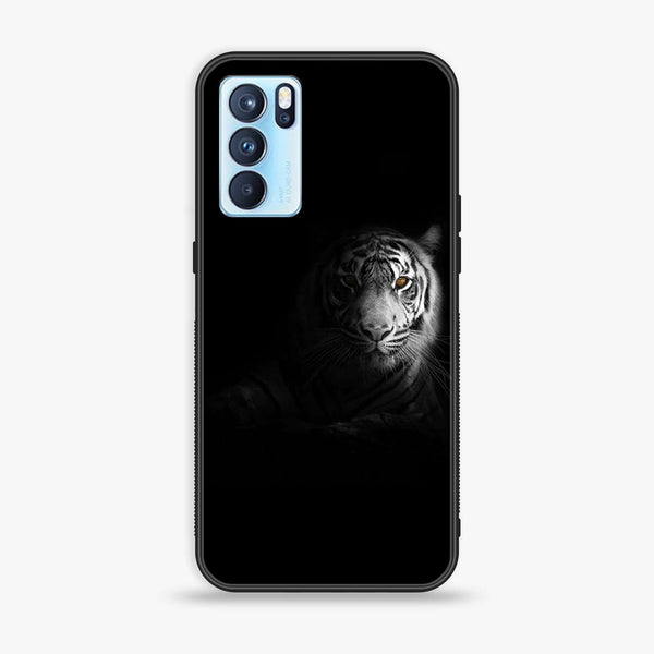 Oppo Reno 6 Pro - Tiger Design 10 - Premium Printed Glass soft Bumper shock Proof Case CS-17990