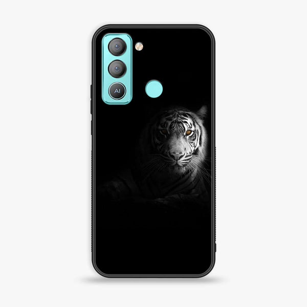 Tecno POP 5 LTE Tiger Art Design 10  Premium Printed Glass soft Bumper shock Proof Case  CS-35912