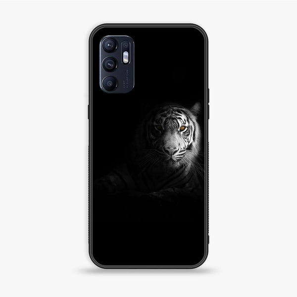 Oppo Reno 6 - Tiger Design 10 - Premium Printed Glass soft Bumper shock Proof Case CS-16399