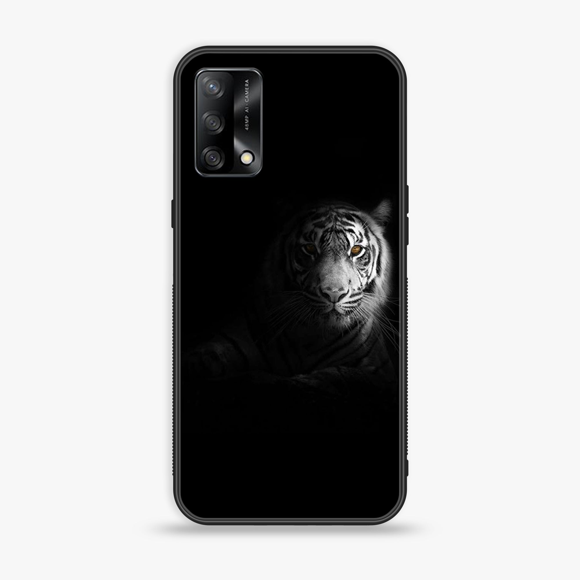 Oppo F19s - Tiger Art Series - Premium Metal Printed soft Bumper shock Proof Case