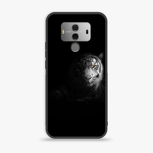 Huawei Mate 10 Pro - Tiger Design 10- Premium Printed Glass soft Bumper shock Proof Case CS-45280