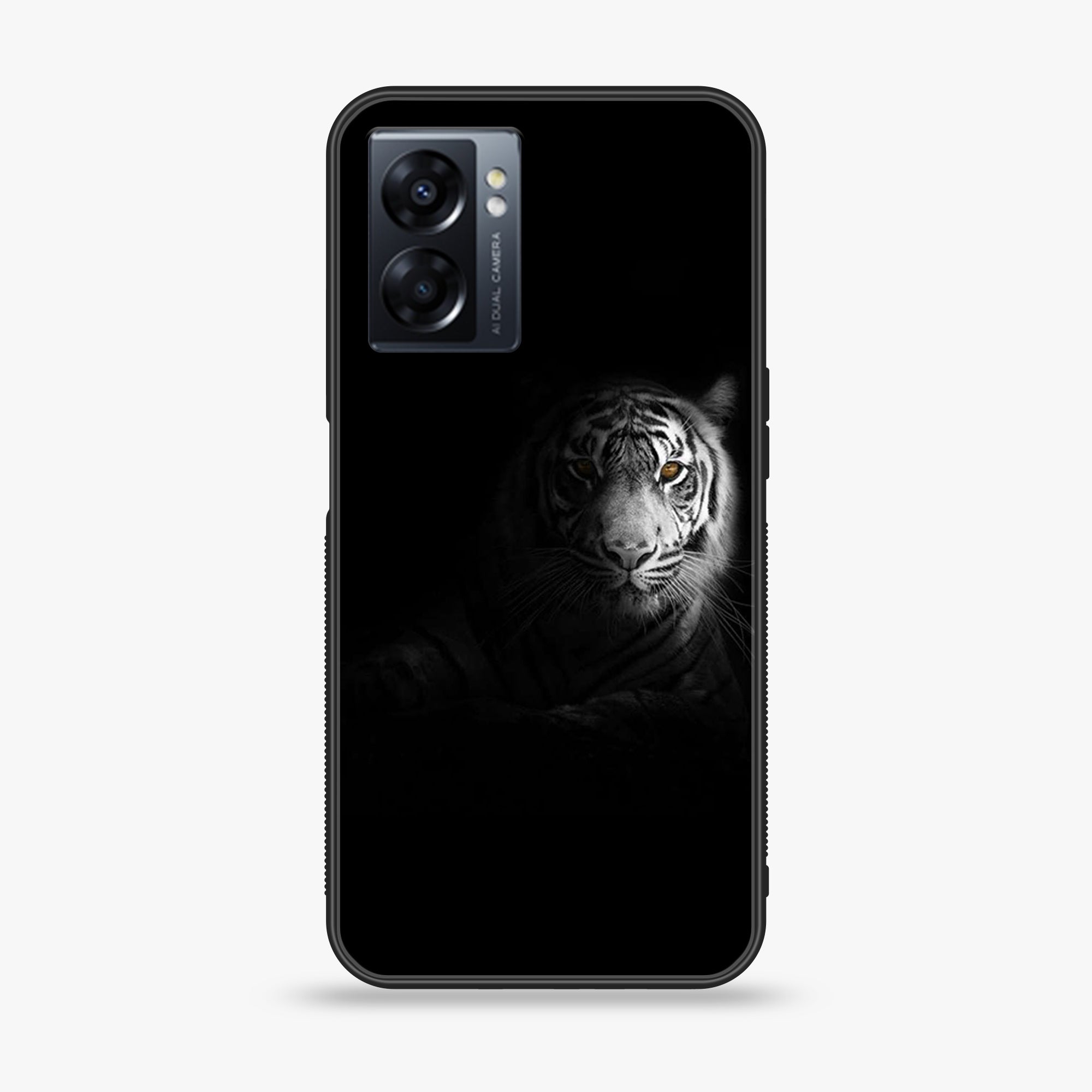 Oppo A77 4G - Tiger Art Series - Premium Metal Printed soft Bumper shock Proof Case